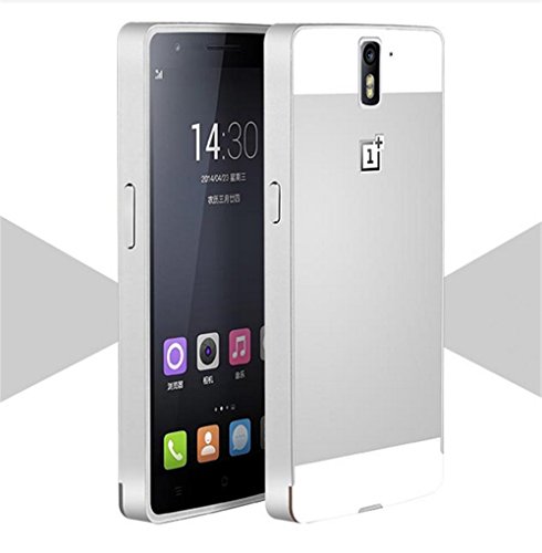 Tip-top® Aluminum Metal Bumper Frame Case with Acrylic Back Plate Cover for OnePlus one OnePlus one(silver)