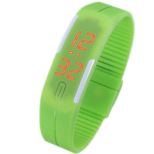E-future Fashion Touch Silicone Band Men Women Sport LED Digital Bracelet Watch Green