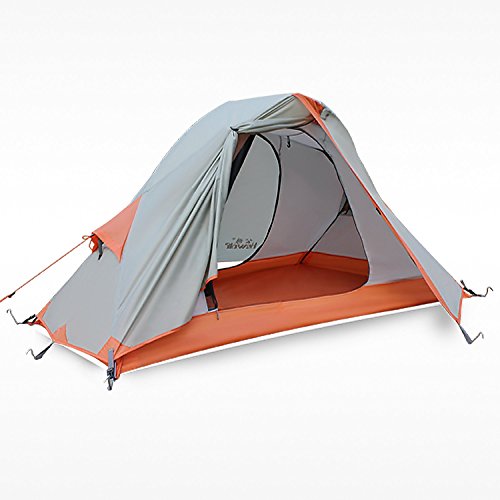 Hewolf Outdoor Waterproof 4 Seasons 1 Man Tent for Trekking Riding Hiking Camping Travel Khaki