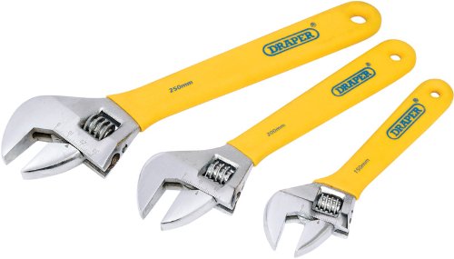Draper DIY Series 5774 Adjustable Wrench Soft Grip (3 Pieces)