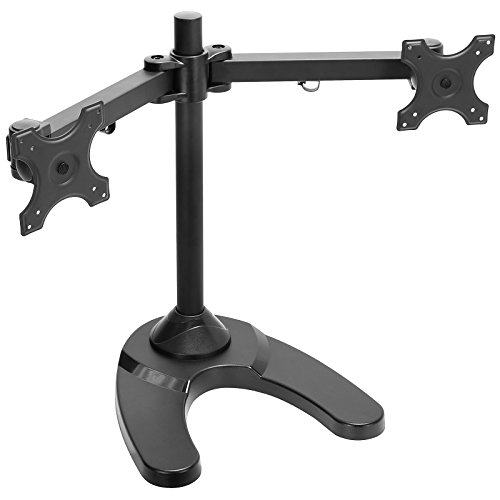 Mount Factory Dual Monitor Stand - Freestanding (up to 24) - Black