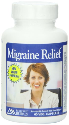 RidgeCrest Migraine Relief, Homeo/Herbal Headache Relief, 60 Vegetarian  Capsules