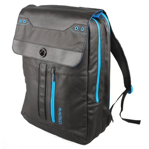 Altego Coated Canvas Cyan 17 Laptop Backpack for Apple MacBook Pro + iPad Pocket- Black (36300)