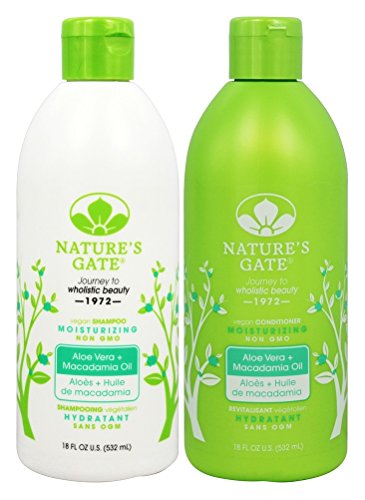 Nature's Gate Aloe Vera Moisturizing for Normal to Dry Hair, Duo Set Shampoo & Conditioner, 18 Oz Each Bottle