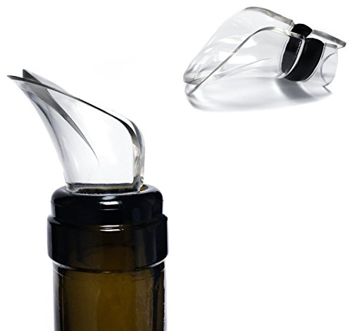 Home Optimal Premium Wine Pourer with Great Design, Set of 2 - Ideal for Table Service - Spout Pourer, Drop Stop, and Wine Stopper