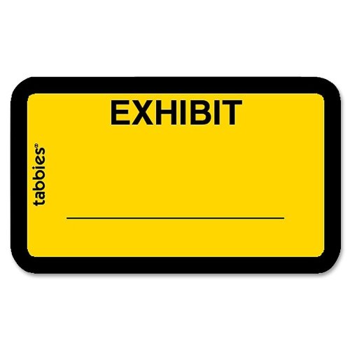 Legal Exhibit Label - 1 x 1-1/2 Yellow - 252 label / pack