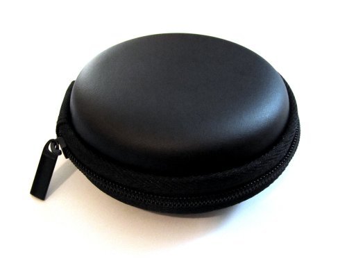 Black Leather Case Pocket Size Holder Case for Plantronics Backbeat Go , Marque 2 M165 , Marque M155 , M55 M50 M28 M25 M