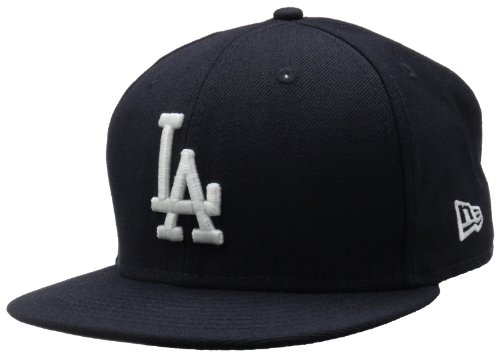 MLB Los Angeles Dodgers Navy with White Basic Cap, Blue, 7 3/8