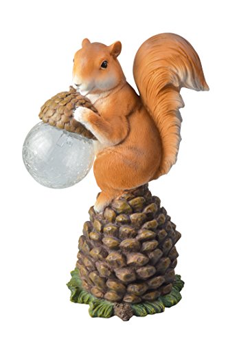 Moonrays 91536 Solar Powered Color-Changing LED Light Squirrel Statue