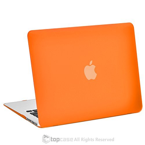 TopCase® Rubberized Hard Case Cover for Macbook Air 13 (A1369 and A1466) with TopCase Mouse Pad (ORANGE)