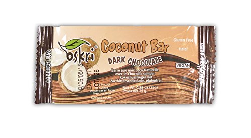 Oskri Coconut Original with Dark Chocolate, 0.88-Ounce Bars (Pack of 40)