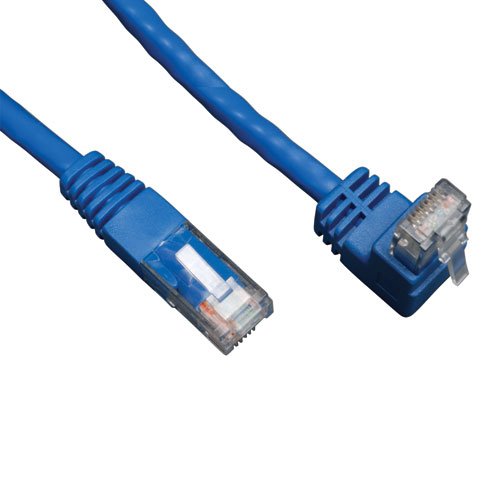 Cat6 Gigabit Molded Patch Cable (Rj45 Right Angle Up M to Rj45 M) Blue, 3-Ft.