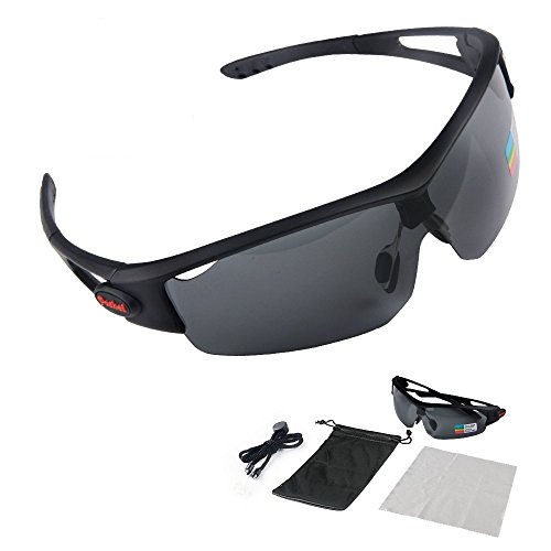 Poshei P05 Polarized Sports Sunglasses with Unbreakable Frame for Biking Fishing Running Driving Golf Baseball
