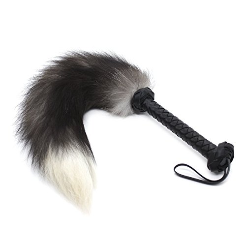 MSsmart (TM) Fox Tail Floggers and Whips With Soft Braided Suede Leather Handle for Couples Role Play Kit