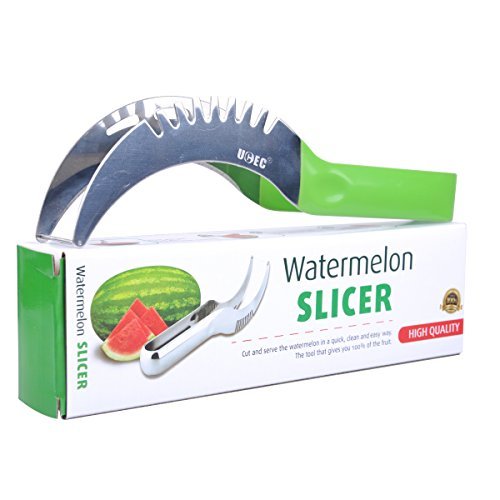 Watermelon knife Slicer, As Seen on TV Stainless Steel Server Corer Cutter for Watermelon Cantaloupe or Honeydrew,Sharper & Sturdy & Safe