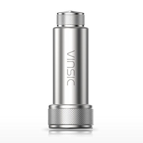 Car Charger, Vinsic® Premium Stainless Steel Portable 24W 4.8A Dual Port USB Car Charger Cigarette Charger for iPhone 6 6s plus 5 5s, iPad, Samsung Galaxy S6 S5 Note 3, Nexus. (Silver)