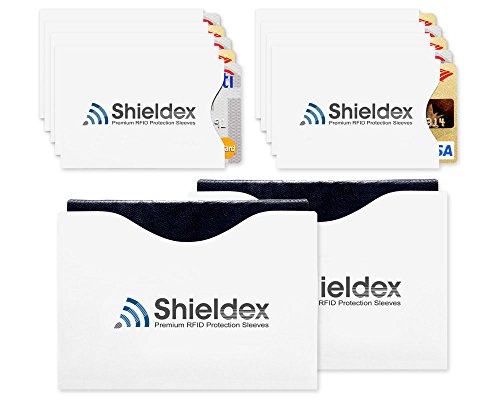 RFID Blocking Sleeves - 10 Credit Card Protector & 2 Passport Protection Sleeve Set - Identity Theft Protection for Men and Women - Travel Case Set - Fits in Your Wallet or Purse For Easy Use