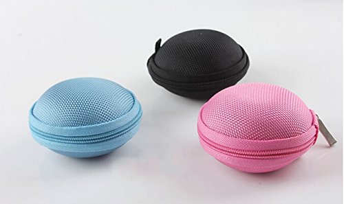 OPCC 3 pcs Light Blue ,pink black bluetooth handsfree headset HARD EVA Case - Clamshell/MESH Style Inner Pocket, and Durable Exterior ,Earphone in-ear Hard Case/Bag