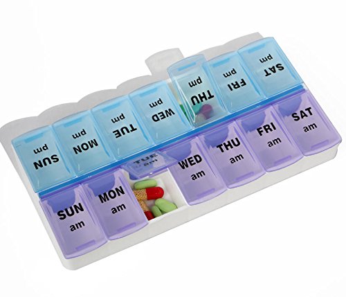Wumal Portable 14-Slot Medicine Pill Ezy Dose Storage Box Case Organizer