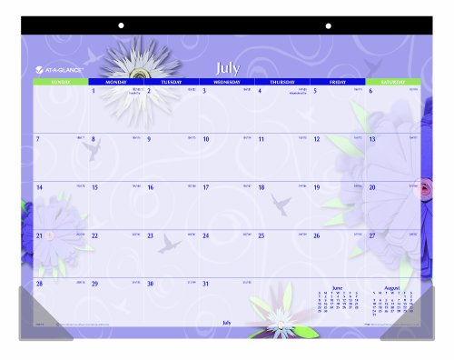 AT-A-GLANCE 2013-2014 Paper Flowers Academic Desk Pad Calendar, 17 x 22 Inches (5035-A3)