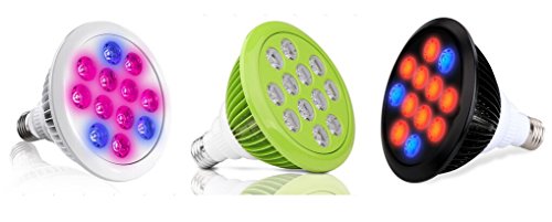 Ming hui 12W LED Grow Lights for Indoor Plants, Grow Lamp for Hydroponics,?E27, 12w, 12Leds, 3Band?