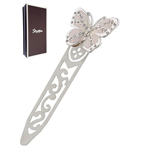 Stratton of Mayfair Silver Plated Swarovski Elements Butterfly Bookmark Boxed Gift