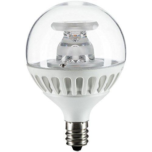 Sunlite G16.5/5W/E12/D/CL/E/27K LED G16.5 5-watt 120-volt Candelabra Base G16.5 Globe Light Bulb, 2700K 350 Lumens Dimmable Energy Star Certified, Warm White