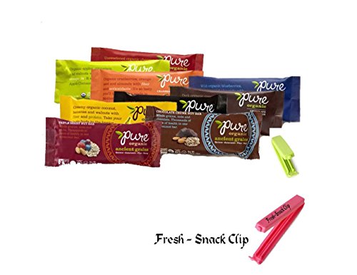 Pure Bar, 8 Assorted Flavors, Includes Bonus Snack-Fresh Clip.Pack of 10 Bars)