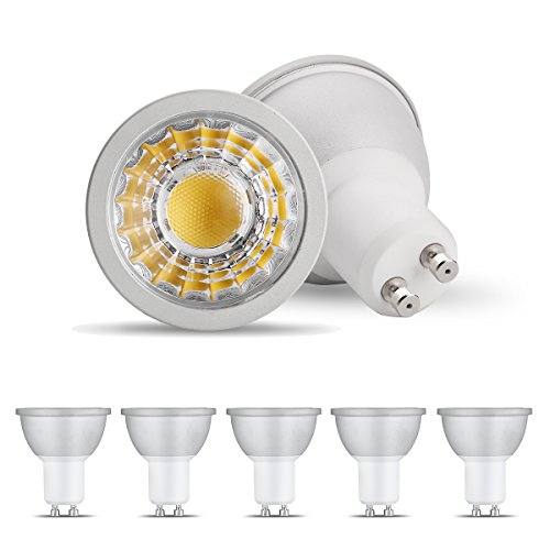 Lotus-Led (5 PACK) COB 5 Watt Dimmable MR16 GU10 LED Bulb, 60 Degree Beam Angle High Power 50W Equivalent,Soft White(2700K) Light Bulbs,Recessed Lighting, Track Lighting