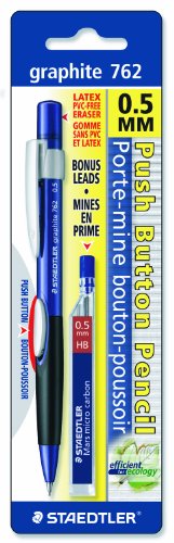 Staedtler Graphite 762 Mechanical Pencil Bonus Pack, 0.5mm with 12 free Refills, 7625ABK25