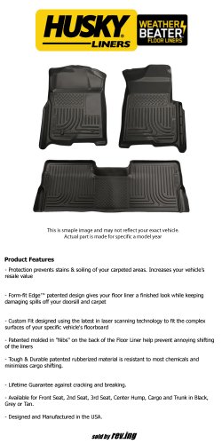 2007 - 2013 GMC Sierra 3500 HD - Husky Liners - WeatherBeater - Floor Liners - Front and Rear
