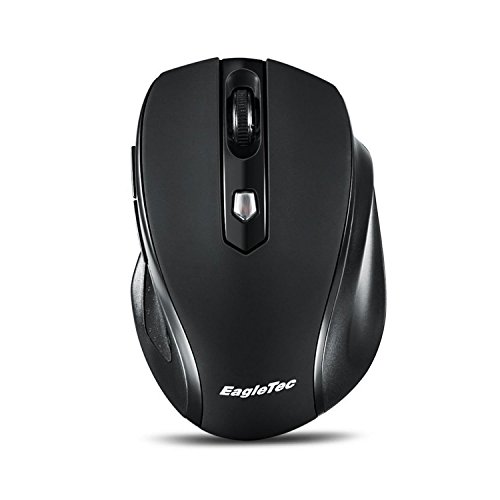 EagleTec MR5M2509 2.4GHz Wireless Optical Mouse, Switchable DPI 1000/1500/2000,5 Buttons, 2 Programming Keys with Nano USB Receiver (Black Color)