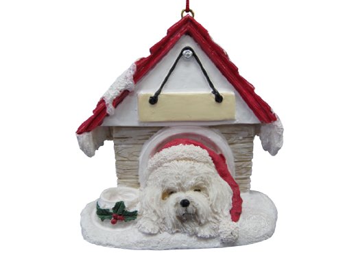 Bichon Frise Ornament A Great Gift For Bichon Frise Owners Hand Painted and Easily Personalized Doghouse Ornament With Magnetic Back