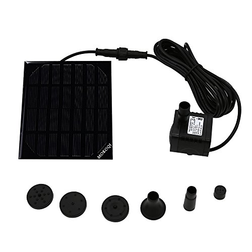 1.2W Solar Pump Kit with Free Standing Floating Design & Diversified Nozzle, Solar-powered Brushless DC Water Pump for Pond, Birdbath Fountain Pool Garden.Reach Up 17.7inches(Square)