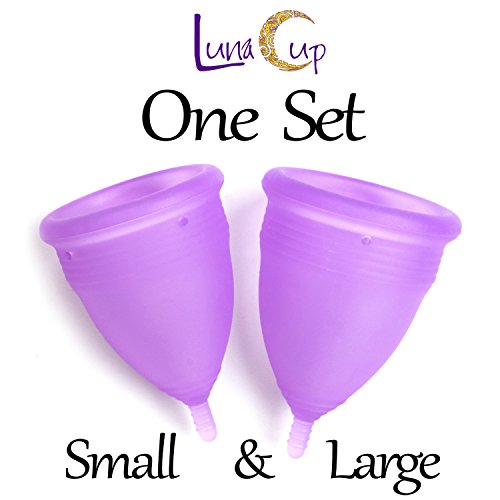 Luna Cup Menstrual Cup Set of 2, 1 Small 1 Large, Feminine Reusable Period Cups, Bonus Bag. Better Menstruation Cycle!