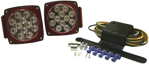 Blazer C5721 LED Square Submersible Trailer Light Kit - Under 80-Inches - Clear