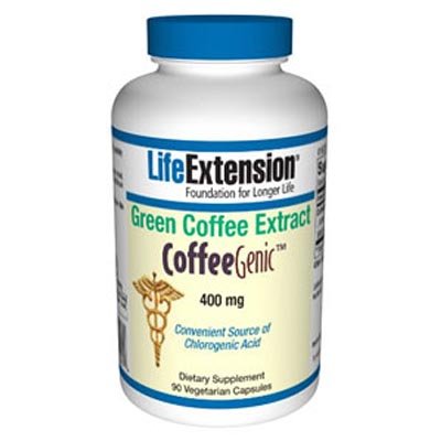 Life Extension CoffeeGenic Green Coffee Extract, 400mg per Capsule, 90 Vegetarian Capsules (Contains 50% Chlorogenic Acids)