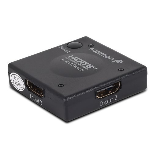Fosmon HD1896 3-Port Compact HDMI Switch Switcher (Automatic Switching)