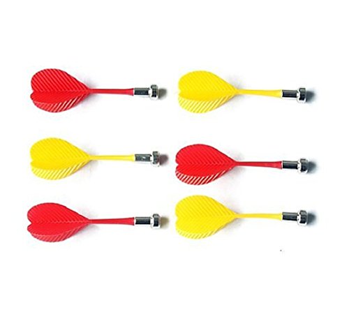 SBParts® 6 Pcs Magnetic Darts for Magnet Dartboard(3 Red+3 Yellow)