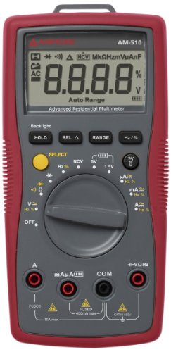 Amprobe AM-510 Commercial/Residential Multimeter with Non-Contact Voltage Detection with a NIST-Traceable Calibration Certificate with Data