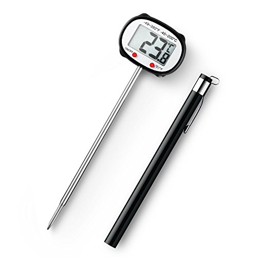 Digital Cooking Thermometer, Topop Kitchen Thermometers with Covers, Instant Read, Long Probe, LCD Screen, Anti-Corrosion, Best for Food, Meat, Grill, BBQ, Milk, Wine and Bath Water