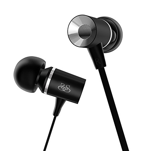 Sound Intone I66 High Performance 3.5mm Stereo Noise Isolating Earbuds / In-Ear Headphones with Built-In Mic / Tangle Free Wired Headset Earbuds with Universal 1-Button Control for pc/iphone/ipad/smart phone/laptop/ Samsung (Black)