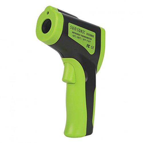 SainSonic 2016 NEW SS5380S Infrared Thermometer Temperature Gun, Laser Pointing, Accurate Reading, Measures in Celsius or Fahrenheit, Green