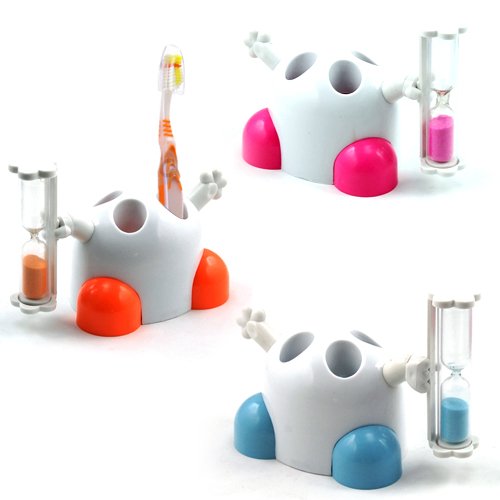 Kid Toothbrush Holder with Hourglass Timer by Beauty World