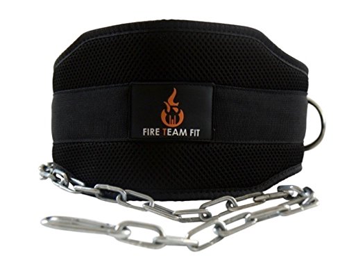 Fire Team Fit Dip Belt with Chain for Adding Weight to Dipping, Pull Ups, Weightlifting, Strength Training and CrossFit Workouts