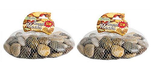 Crafters Square Polished Multi-Toned River Rock, 32 oz x 2 = 64 oz Total, 2 Bags