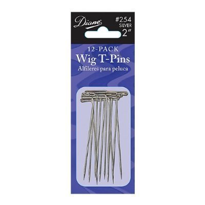 Diane Wig T-pins * 2 Long * Silver * Package Of 12