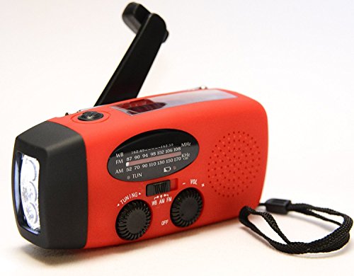 Dymo Emergency Solar Hand Crank AM/FM/NOAA Digital Radio, Flashlight, Cell Phone Charger with Cables