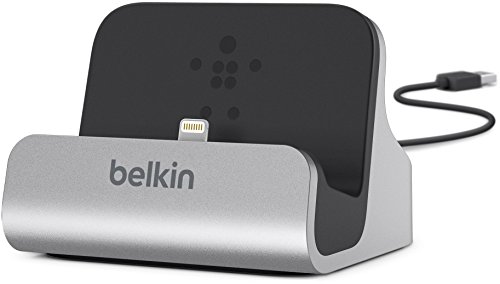 Belkin Charge and Sync Dock with Lightning Cable Connector for iPhone 6 / 6 Plus, iPhone 5 / 5S / 5c and iPod touch 5th Gen (Silver)-Retail Packaging
