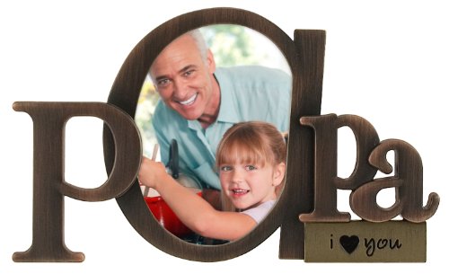 Malden Bronze Script Papa Picture Frame with One Opening
